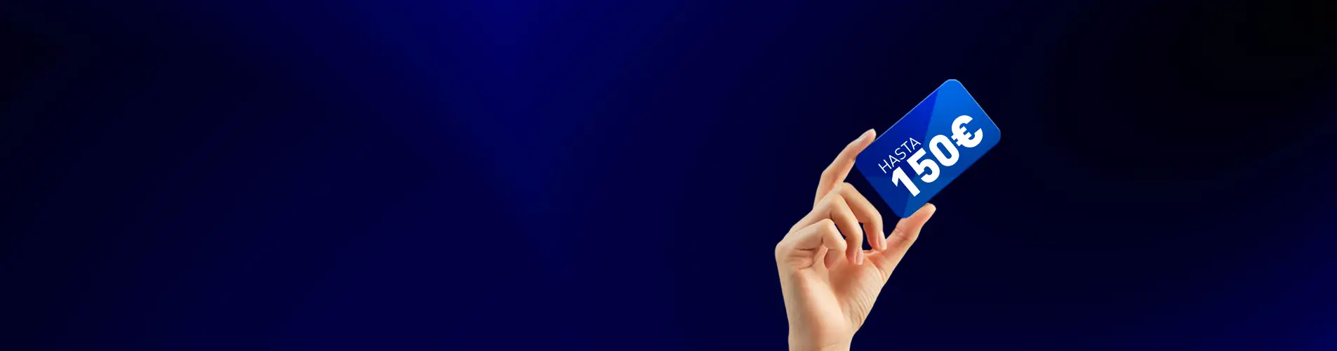 Banner promocional de Santalucía con tarjeta azul que anuncia un bono de hasta 150€ para gastar en Amazon, El Corte Inglés o Moeve. Promoción de bienvenida.
